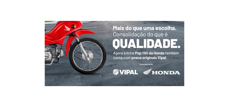 Vipal Borrachas expande parceria com a Honda e é fornecedora oficial de pneus para Pop 110i